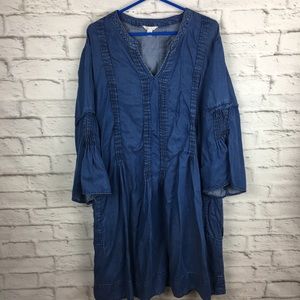 Cato denim dress bell sleeves 14/16 blue
